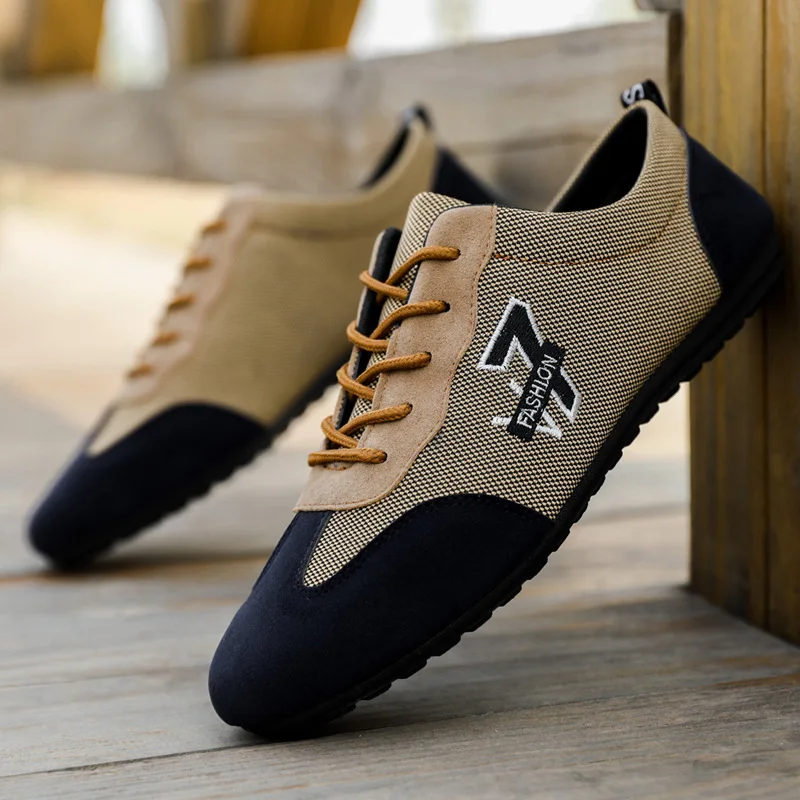 2026 Men's Casual Air Mesh Shoes Adult Moccasins Fashionable Spring Season Round Toe Synthetic Leather Men's Walking Shoes