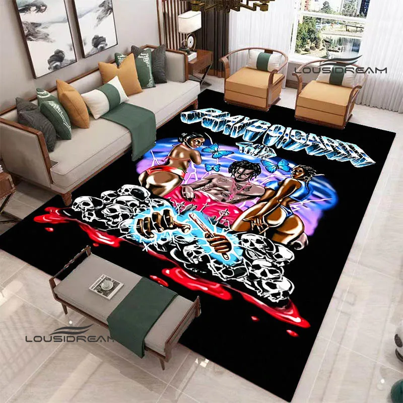 Hip -hop Playboi Carti Printed carpet non-slip carpet bedroom decor outdoor rug Yoga mat bedroom decoration birthday gift