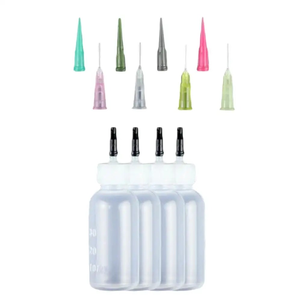 

Empty Ink Oil Bottles Precision Paint Dropper Dispensing Needle Tips Set