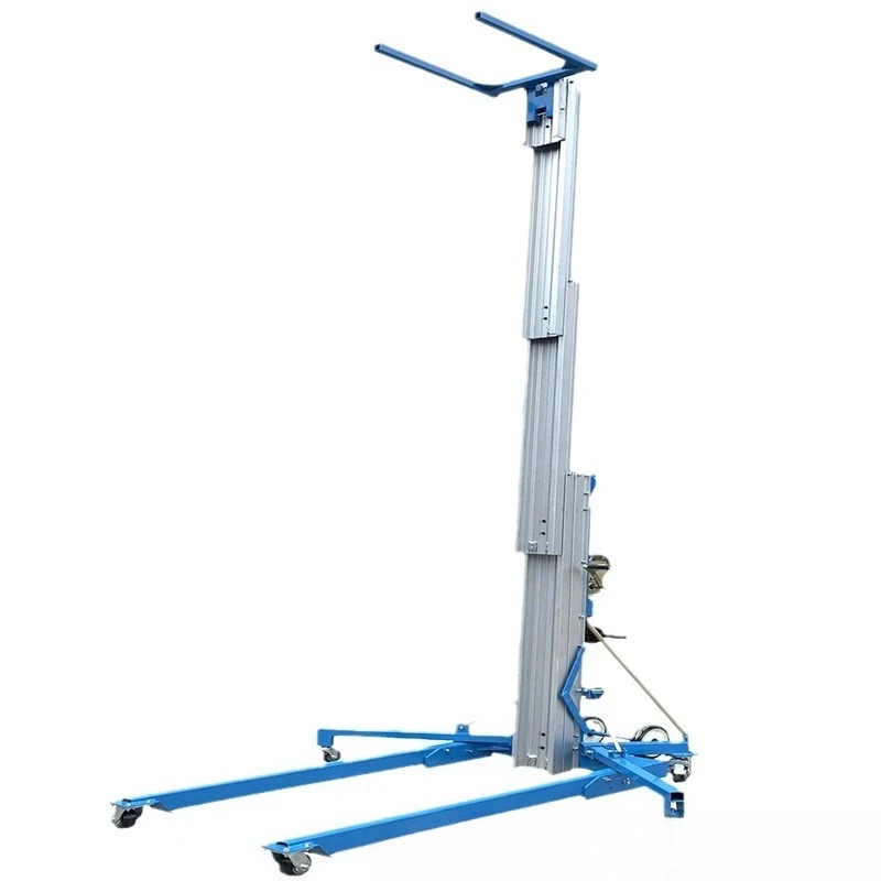 Hand-cranked aluminum alloy lift Manual exhibition special platform Lifting material hoist Small lift