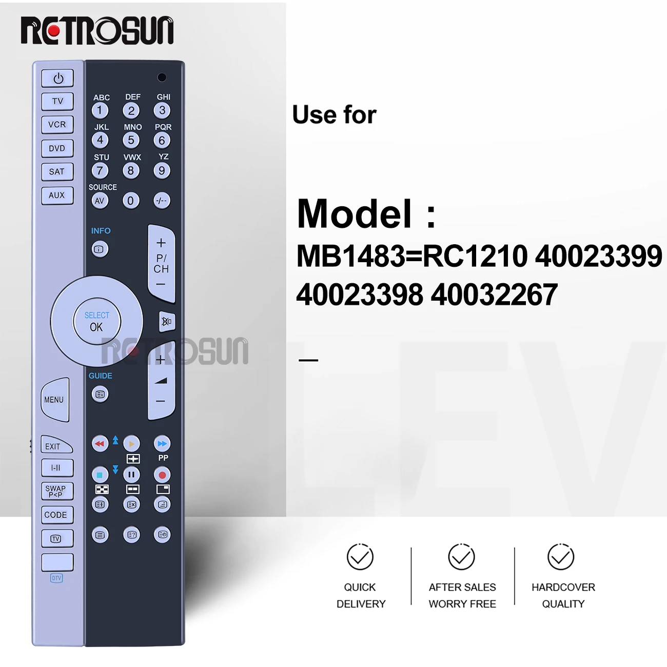 New Remote Control for MEDION RC1210-A RC1210A MSN 40023399 40023398 40032267 MSN40032267