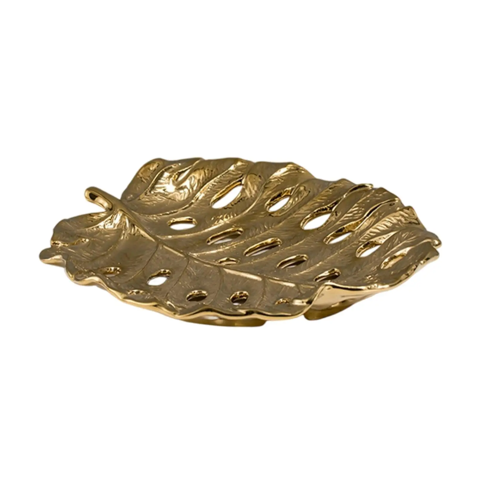Leaf Shape Ceramic Jewelry Storage Tray Multipurpose Organizer Ring Dish for Cabinets Shelves Offices