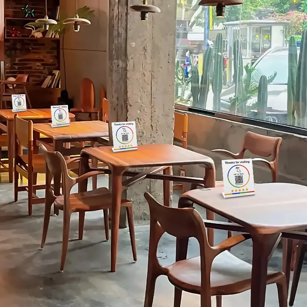 NFC Tap Review Stand Easy Setup Compatible Google Reviews Social Media Integration for Hotel restaurant QR code review nfc cards