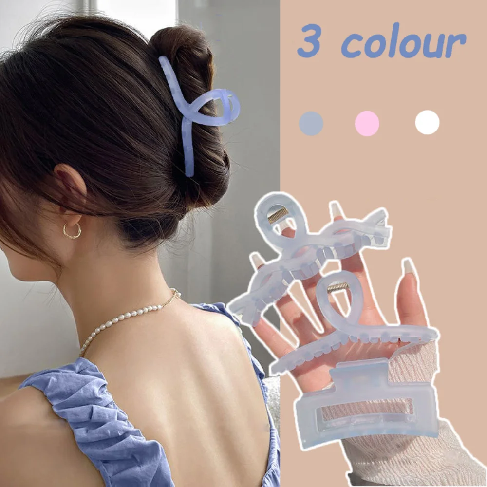 

Korean Woman Extra Large Colorful Jelly Matte Hair Claw Barrettes Girl Fashion Hair Clips Washing Face Headwear Hairpins