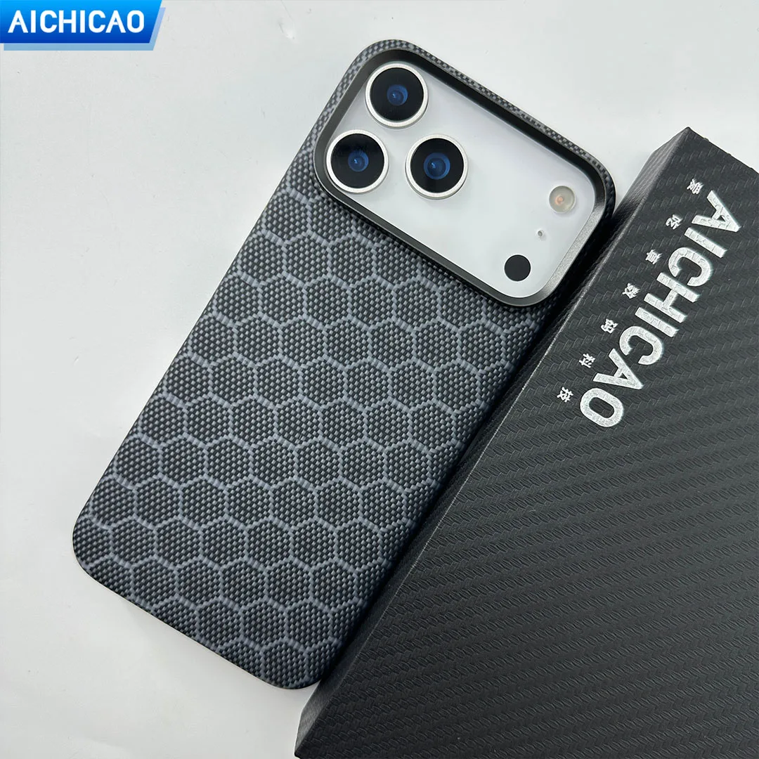 

ACC-настоящий чехол для телефона из углеродного волокна для iphone 17Pro/17ProMax с magsafe, ультратонкий деловой корпус из арамидного волокна с защитой от падения