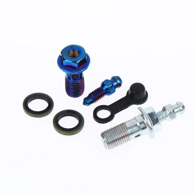 (BF06)1Set Motorcycle Accessories Brake Bleed Screw Banjo Bolt M10*1.25mm /1.0mm Air Release Brake Caliper Cylinder Screw
