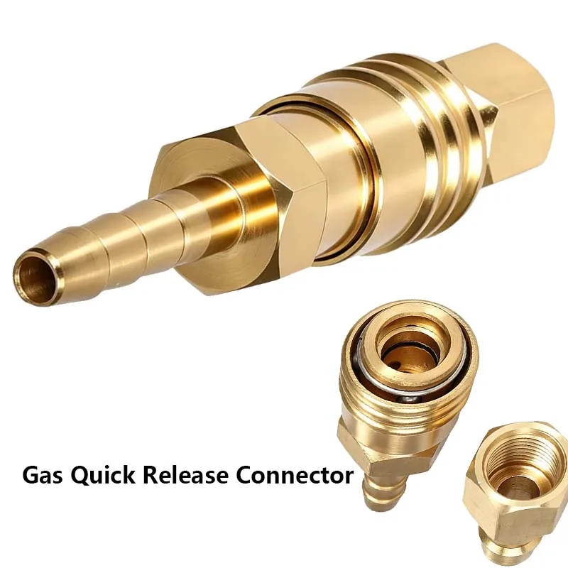 8mm Brass LPG Gas Quick Release Connector Tailpiece for Caravan BBQ Motorhome Propane Butane Camping Hose Adapter