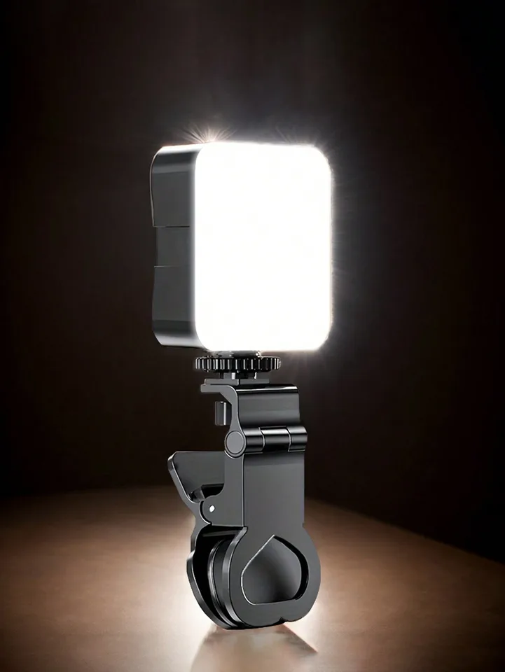 Luz de relleno portátil tipo pinza para selfie, lámpara de anillo