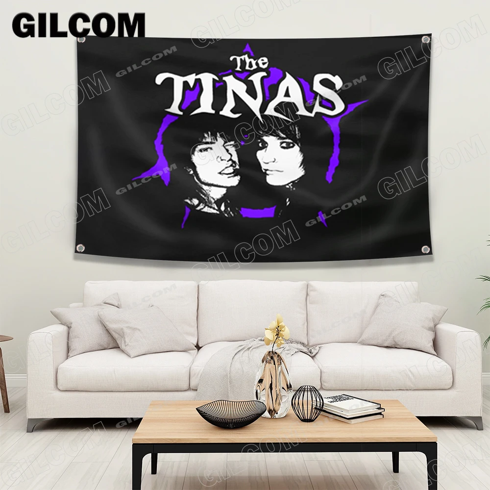 Jake and Johnnie Flag Poster The TINAS Polyester Printed with Brass Grommets Tapestry Banner for Wall Room Home Decoration