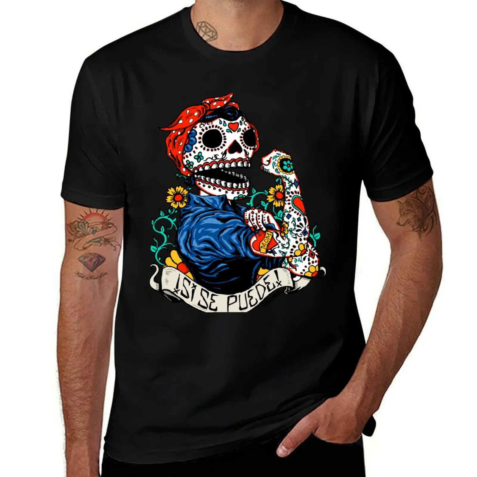 

Rosie Skull T-Shirt funny t shirts man t shirts for man slim fit T-Shirt