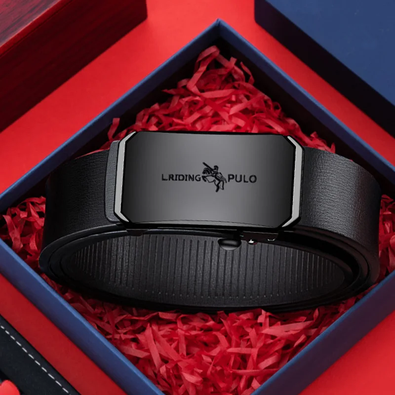 Cintura interna senza denti da uomo Cintura da lavoro Cintura per pantaloni alla moda versatile con fibbia automatica autentica