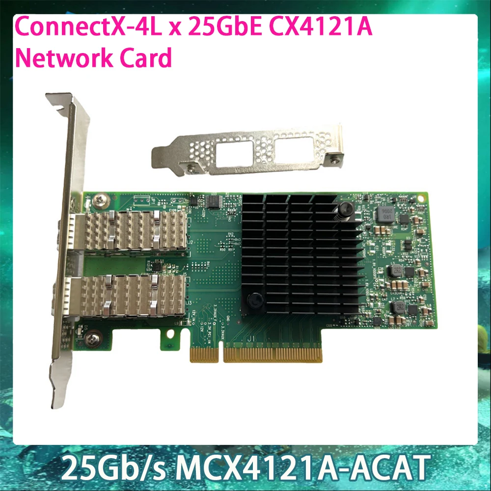 25Gb/s MCX4121A-ACAT Network Card Dual Port ConnectX-4L x 25GbE CX4121A PCI-E InfiniBand NIC