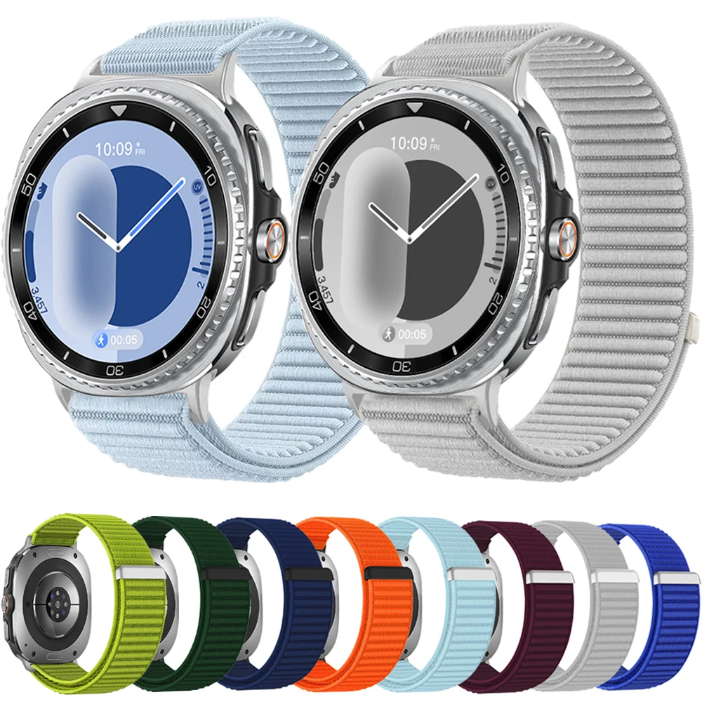Image of Nylon-Schlaufenband für Samsung Galaxy Watch 8/8 Classic 44 mm 40 mm 46 mm, atmungsaktives Original-Armband für Galaxy Watch 8 Classic-Gürtel