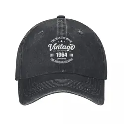 1964 60th Birthday For Men Father Or Brother Or Uncle Baseball Cap Distressed Denim Washed Snapback Hat Activities Fit Caps Hat