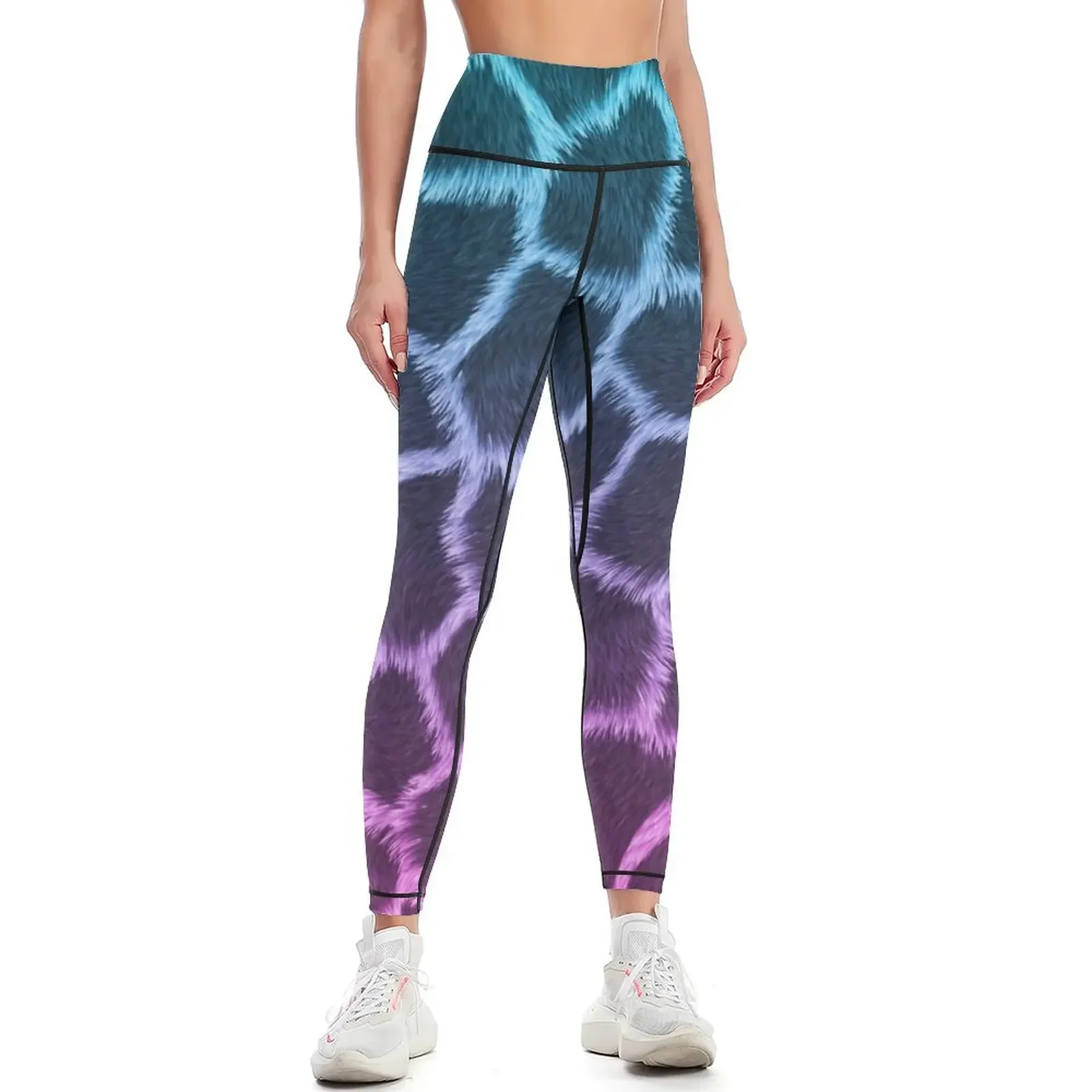 

Blue Pink Giraffe Skin Leggings sports woman gym Women's gym Women's pants sports for gym Womens Leggings