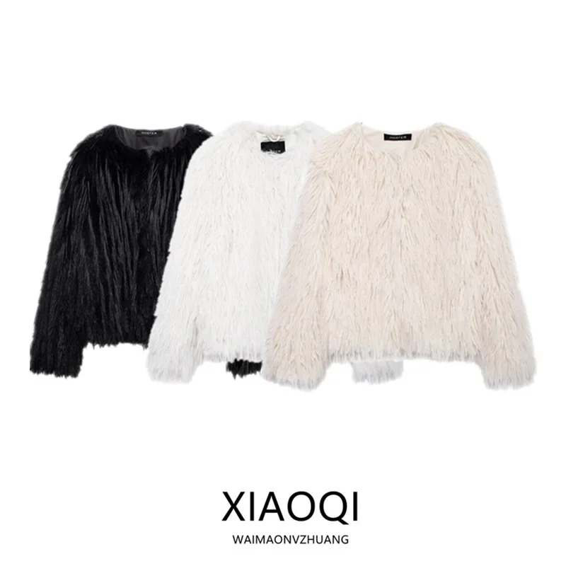 

Fashionable 2024 Winter Women's Coat Slimming Top Artificial Fur Versatile Outerwear Loose Fit Regular Length Other Material ...