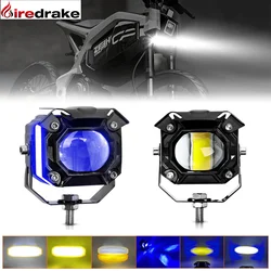 120W LED Motorcycle Spotlight Angel Eye Motorcycle Projection Lens Spotlight 12000LM 6000K/3500K Trucks SUV UTV Spotlights 9-30V