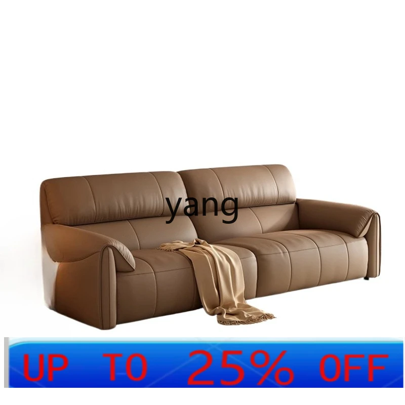 

LTT simple first-layer cowhide sofa living room straight piano keys leather sofa
