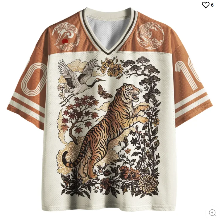 

Пейзаж, цветы и птицы, окружающие свирепого тигра, 3D-принт, символизирующий удачу, спортивная и повседневная футболка