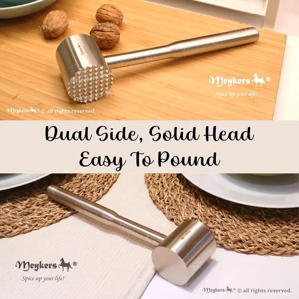 

Meat Tenderizer Mallet | Dishwasher Safe | All 304 StainlSteel | Perfect Weight | Meat Hammer Pounder Flattner Beater | for