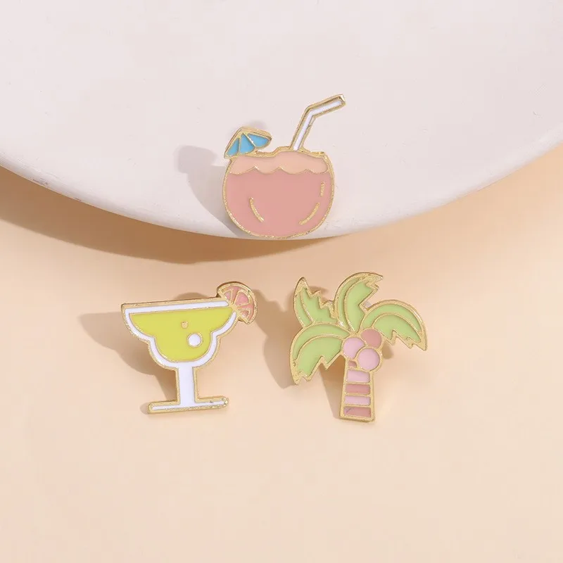 Pins Custom Flamingo Toekan Cactus Kokospalm Broches Revers Badges Cartoon Dier Plant Sieraden Cadeau Zomer Vakantie Email