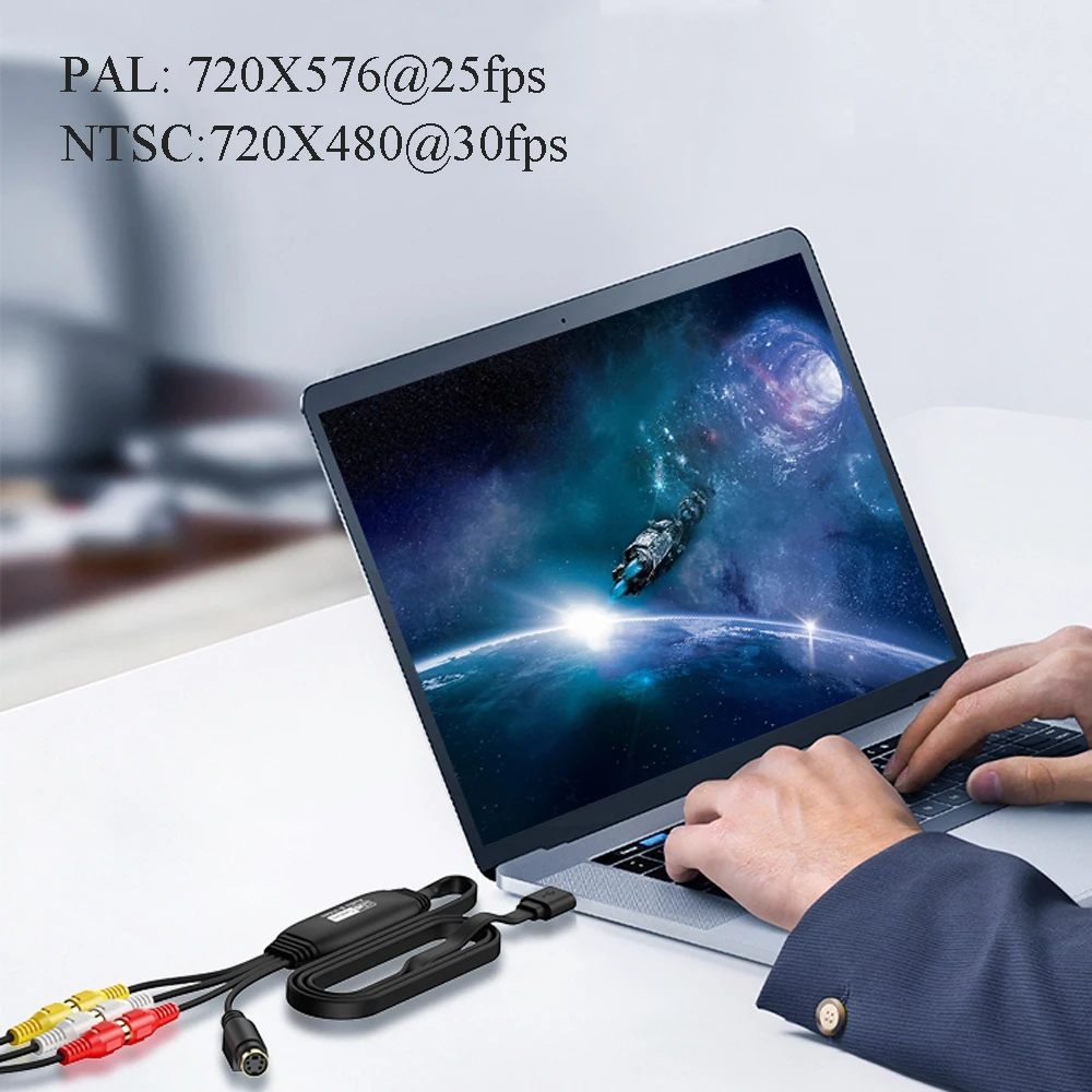 1920*1080 HD Video Capture Card Free Driver USB2.0 Analog Video Audio AV Recorder Camera OBS Recording Education Live Streaming