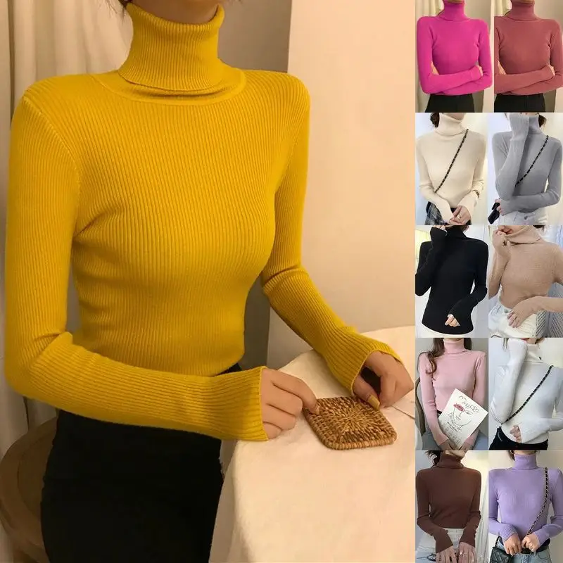 Winter Women's Turtlene Sweater Soft Slim Fit Knitted Pullover Comfortable Faionable Ladies' Knitwear for Cooler Months