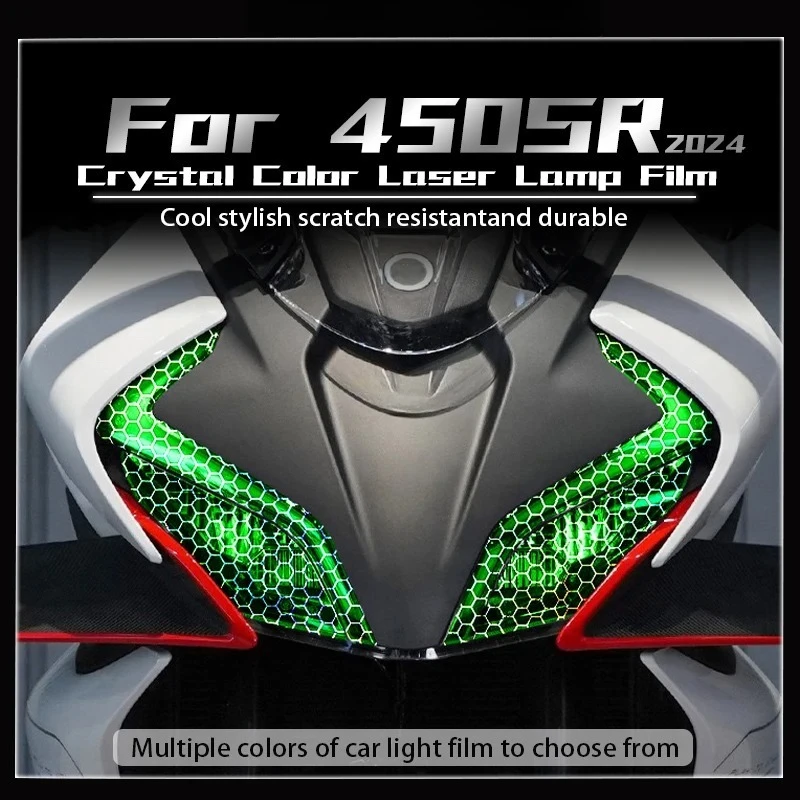 

Защитная пленка для фар и задних фонарей CFMOTO 450SR 2024, с эффектом сот, лазерная, дымчато-черная, наклейка-стикер
