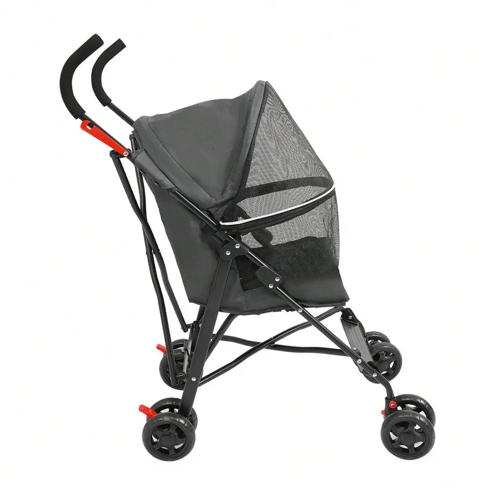 Pet Outdoor Handcart Pet Travel Stroller Pet Carriage Collapsible Pet Stroller, Compact Foldable Lightweight Durable Pet Stroll