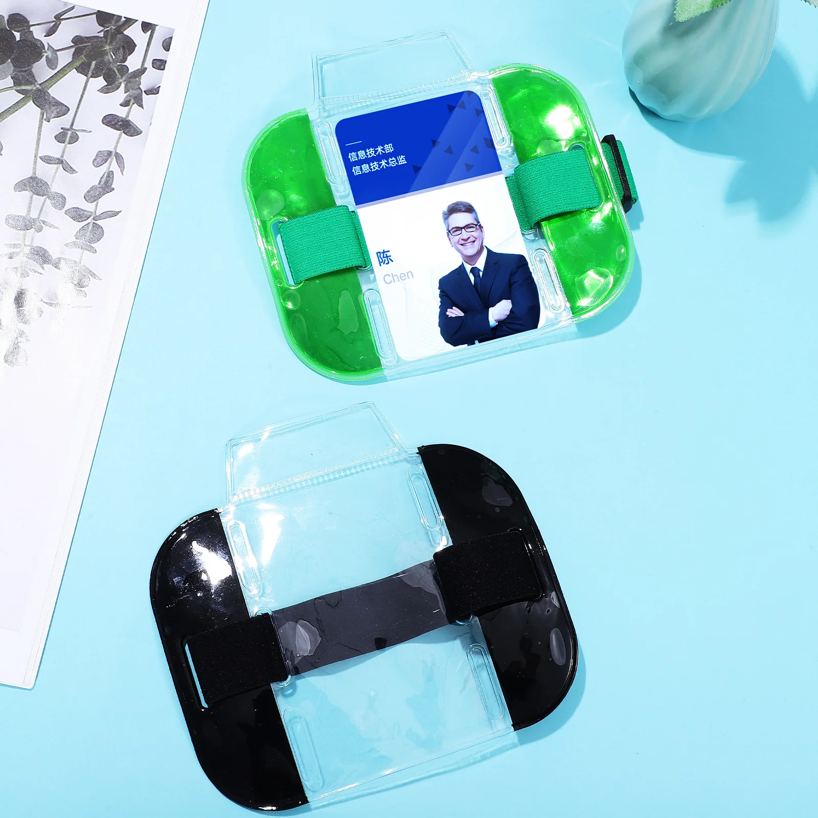 

4Pcs Armband Id Badge Holders Comfortable Adjustable Straps for Men Women Workers Name Tag License Card Carrier