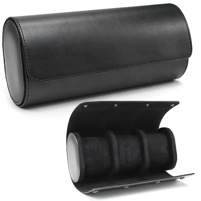 

Watch Roll Travel Case - 3 Watch Storage and Organizer-Secure Storage with Innovative Removable Pillows & Solid Watch Organizer