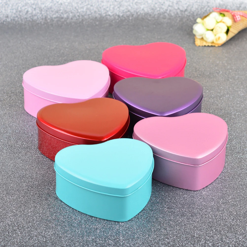 

15 Pcs Portable Heart Shaped Candy Box Wedding Treat Tins Keepsake Storage Fashion Case