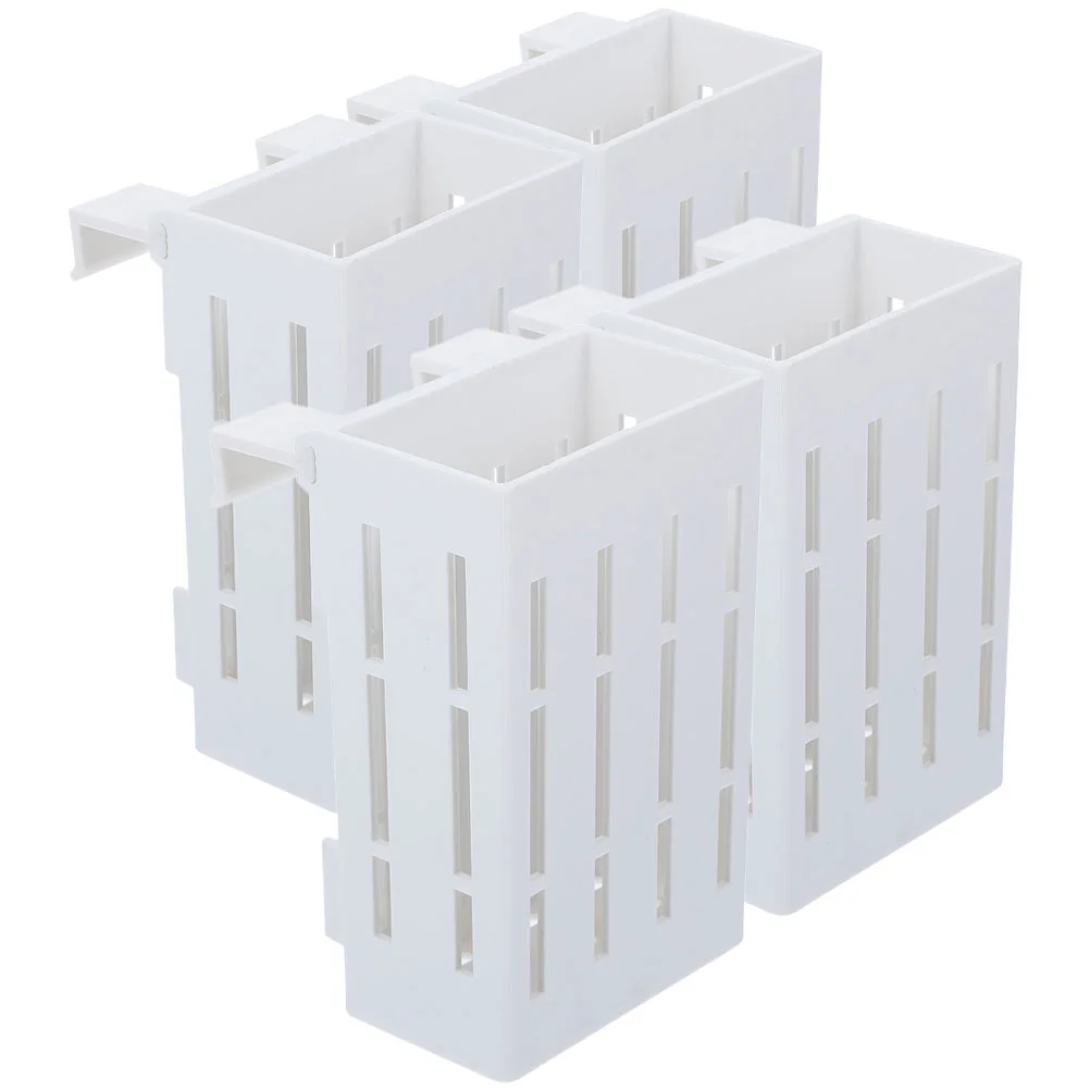 

4 Pcs Tanks Water Plant Stand Home Decor Fish Holder Basket White Plastic Aquarium Accessory Vintage