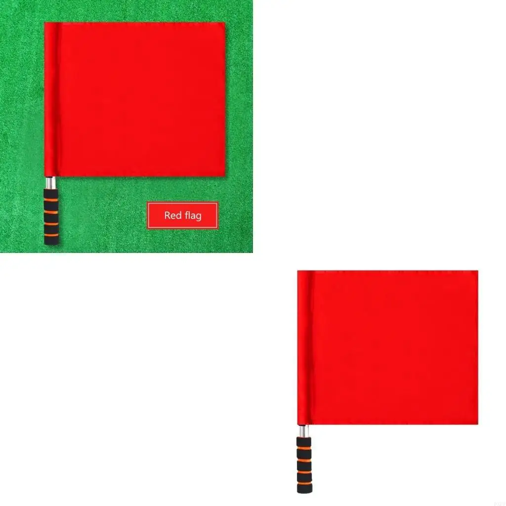 

Sports Referee Flags Stainsless Steel Hand Flags Training Sports Flags with Sponges Handle for Volleyballs Football