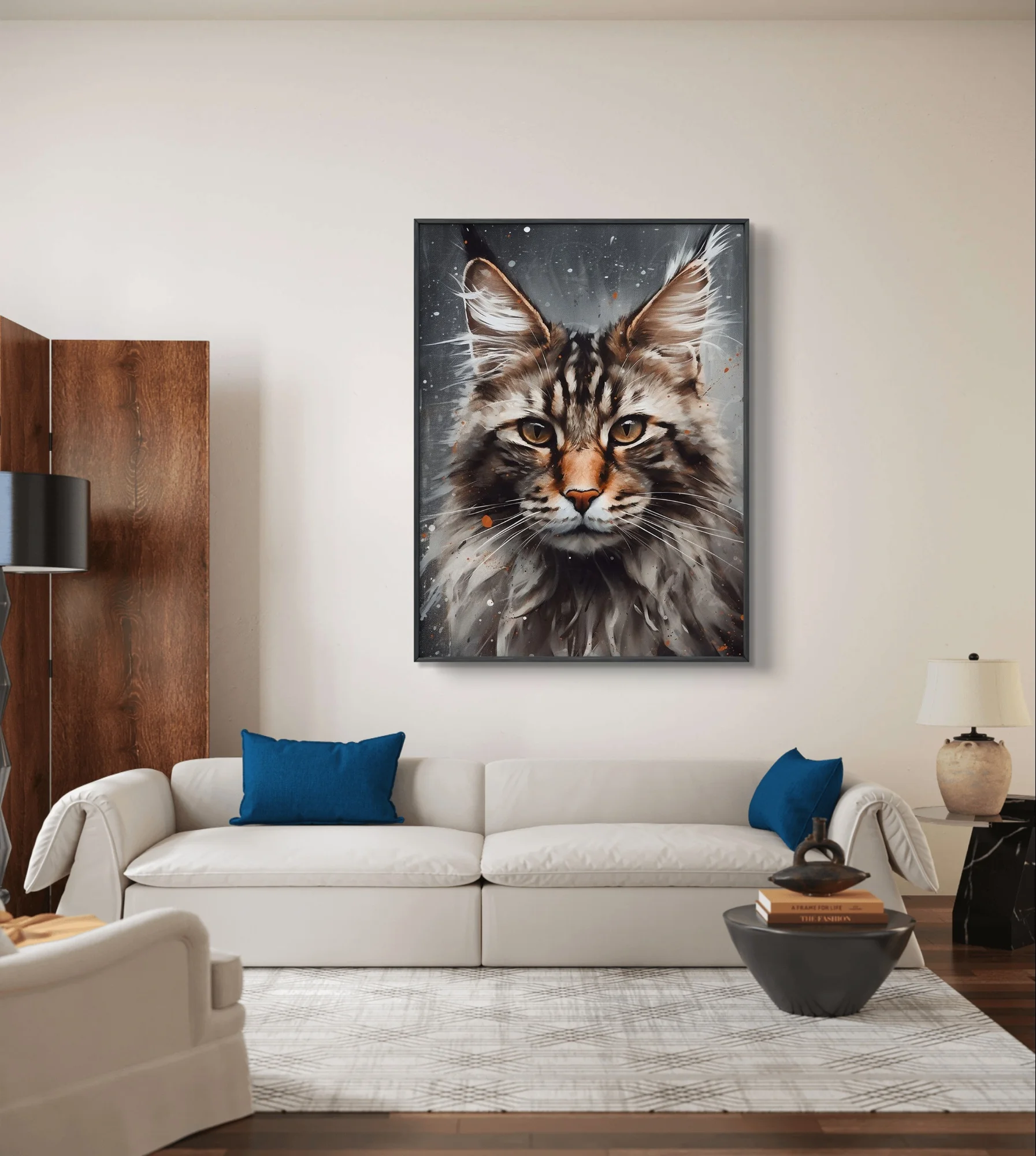 Maine Coon 5D Diamond Painting Kit Cute Cat illustration Diy Diamond Embroidery Cross Stitch Rhinestones Mural Home Wall Decor