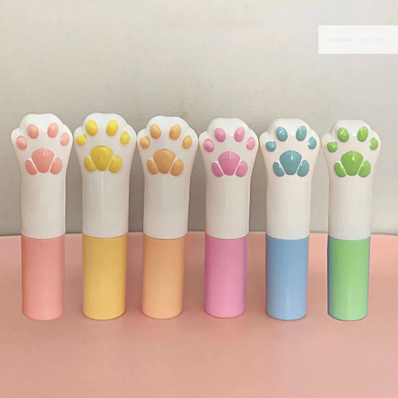 น่ารัก Cat Paw Lip รีฟิลลิปสติก Lip Balm คอนเทนเนอร์คอนเทนเนอร์เครื่องสําอางที่ว่างเปล่าคอนเทนเนอร์โลชั่น Clear Travel ขวด