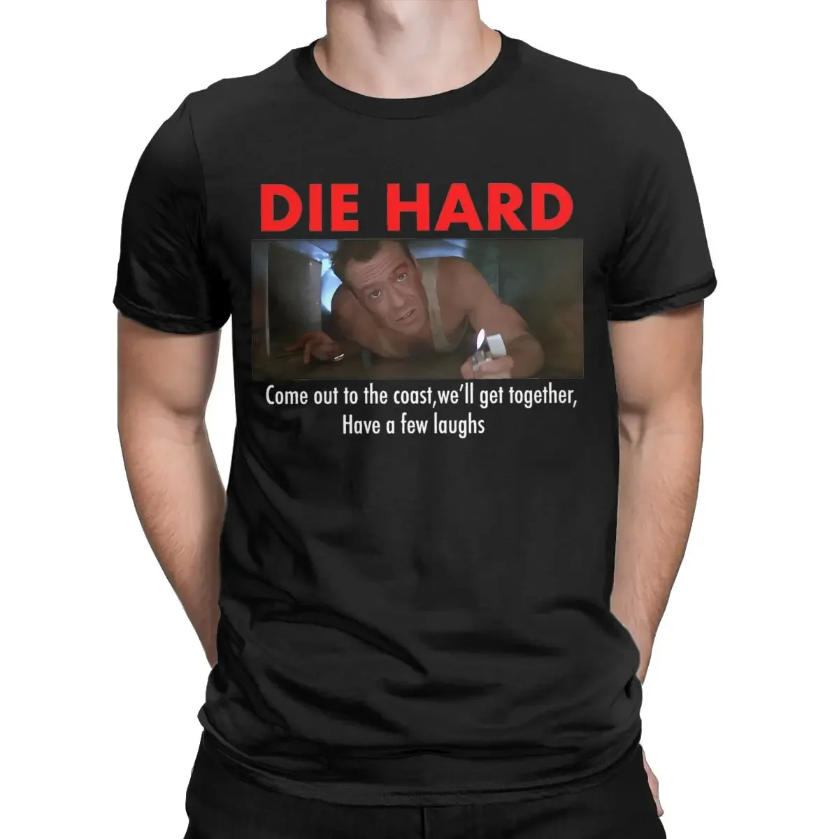 Men Die Hard John Mcclane Graphic T Shirt Accessories Fun 100% Cotton Bruce Willis Classic Movie T Shirts Top Tee Clothes