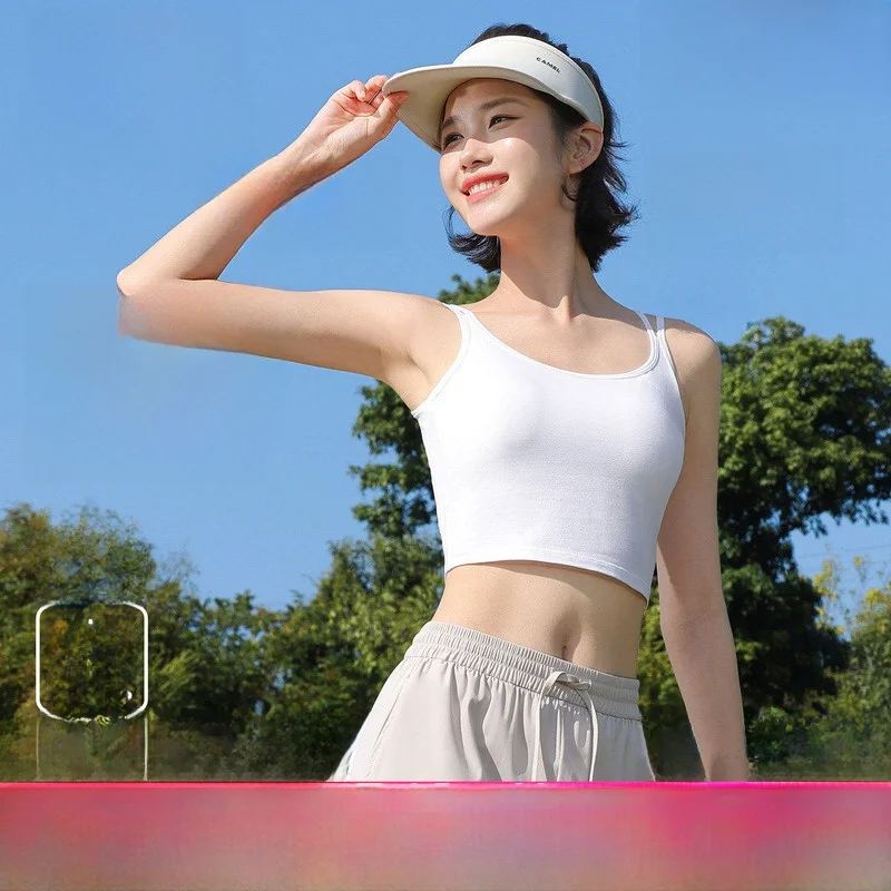 camel-yoga-vest-women's-summer-outdoor-training-fitness-underwear-breathable-quick-dry-with-chest-pad-sports-vest