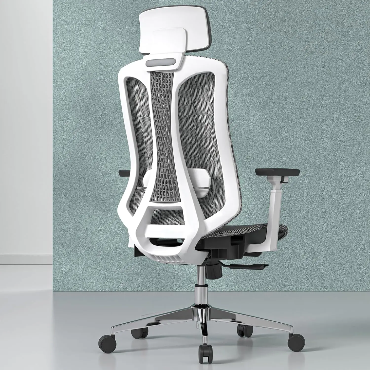 Ergonomic Mesh Office Chair, Computer Desk Chair with 3D Armrests, Adjustable Lumbar Cushion and Adjustable Headrest