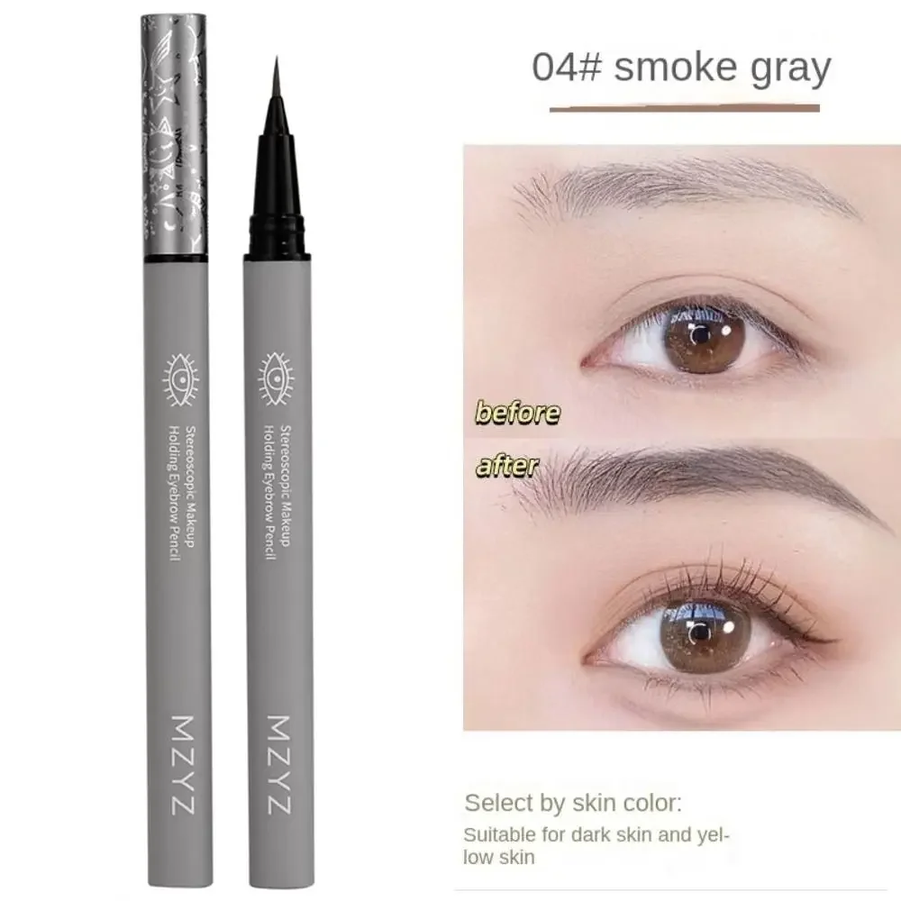 2PCS Langlebige Schweißfest Ultra Dünne Kopf Augenbraue Enhancer Flüssigkeit Augenbraue Bleistift Augenbraue Pinsel Feine EyeLiner Stift
