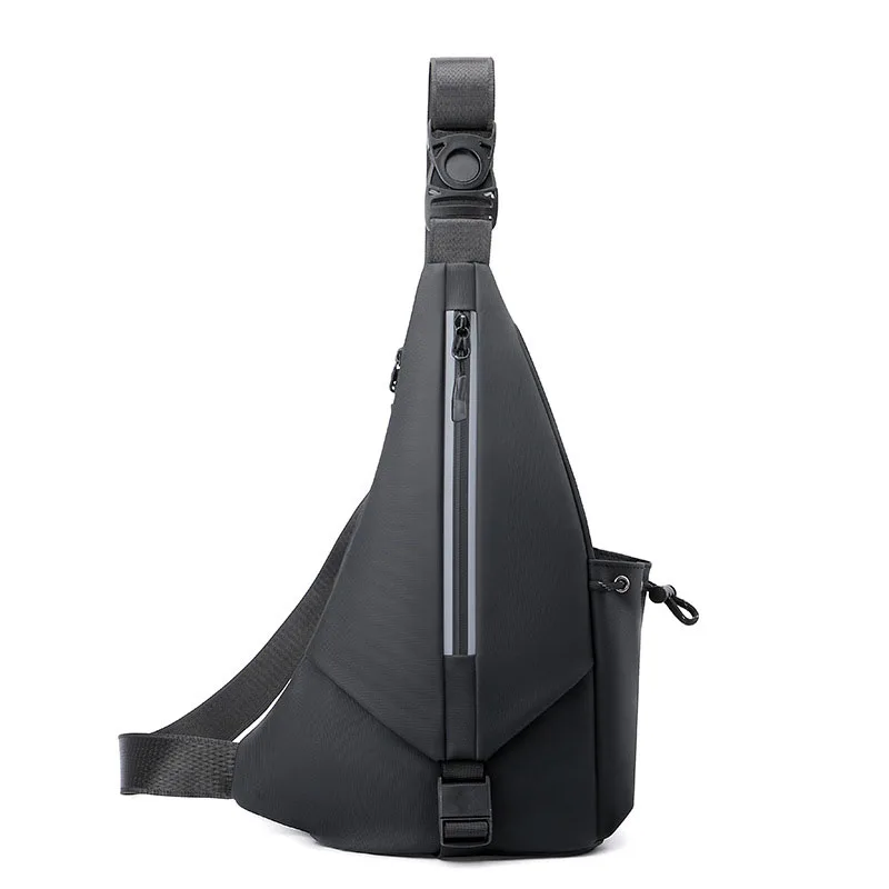 Reflective Male Shoulder Bags Travel Crossbody Bags Men Chest Bag for School Trip Waterproof Nylon Messenger Bag Black Green