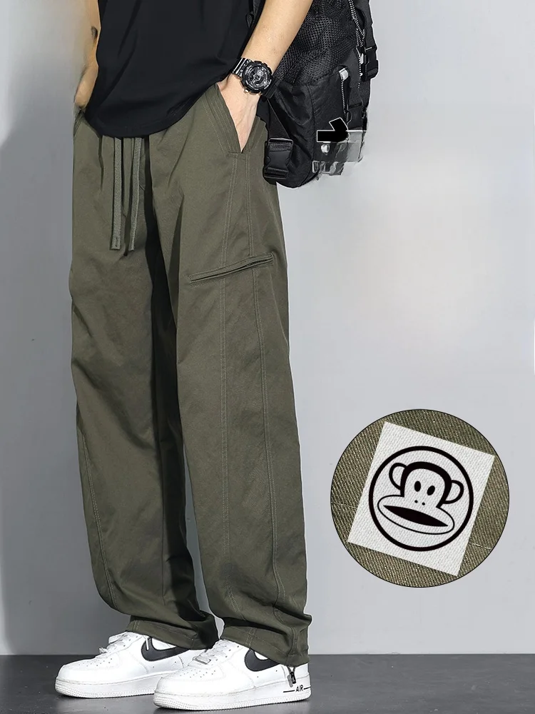 

Мужские повседневные брюки Paul Frank Large Mouth Monkey, свободные прямые брюки-карго для работы, осенняя модная коллекция