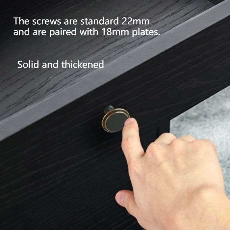 Double-layer small button sandblasted black gold-edge cabinet door handles, luxurious elongated wardrobe door handles