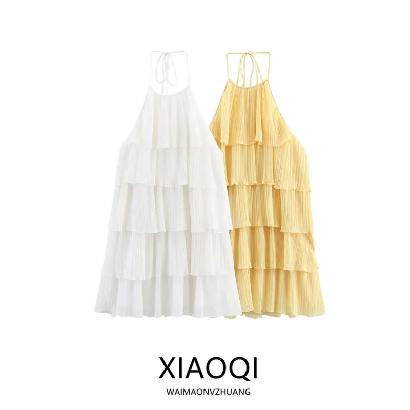 Sommer 2025, neuer lässiger, geschichteter, dekorativer, hängender Kuchenrock aus Polyesterfaser für Damen von Faion Commute Sle