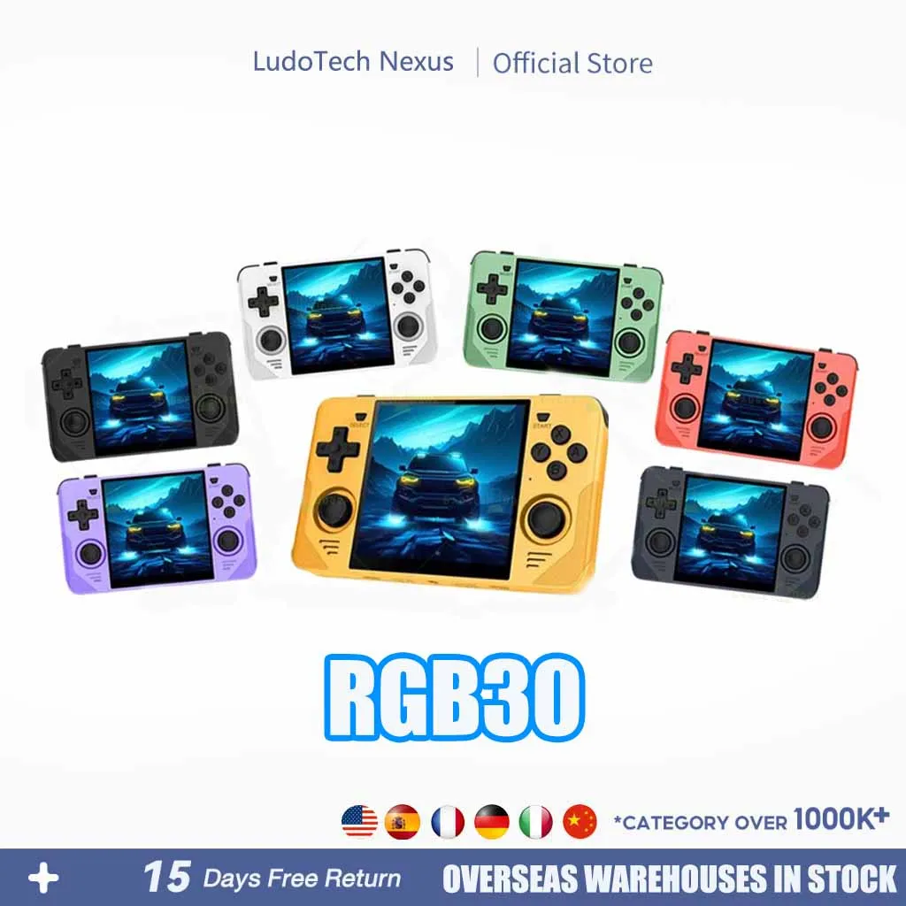 POWKIDDY RGB30 Portable Handheld Game Console 4 Inch 720*720 IPS Screen 256GB Linux System Open-Source Retro Video Player Gifts