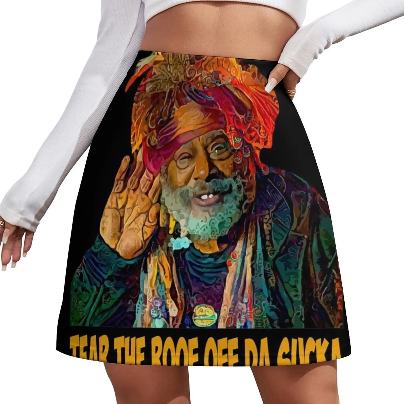 

Tear the roof off da sucka george clinton color art gift Mini Skirt Female clothing Summer dress Mini Skirt