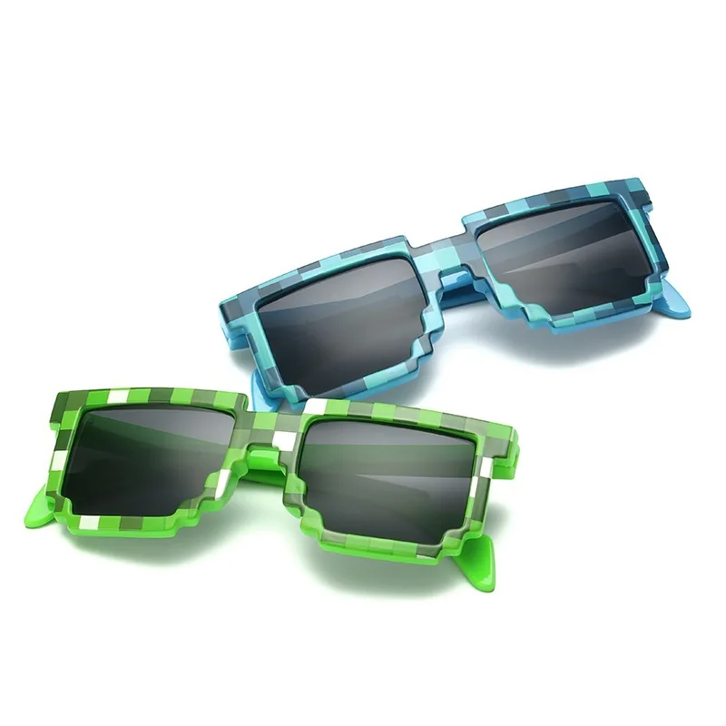 Sunglasses Adults Kids CosPlay Minecrafter Square Glasses EVA Case Toys for Children Gift