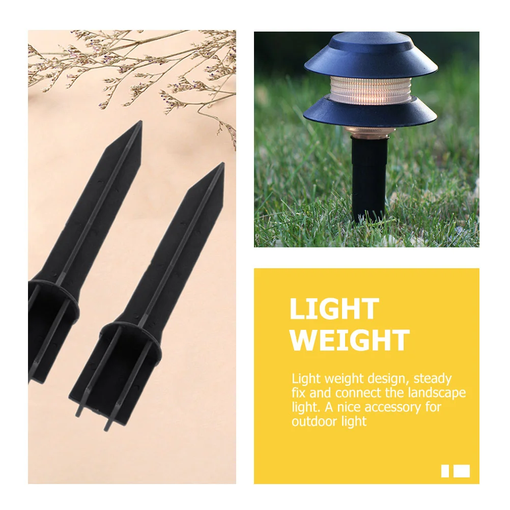 10 個ソーラーランプ Abs グランドネイルパイルライトステークス屋外フェンス交換部品ガーデン用品ブラック