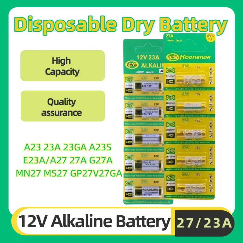 

20PCS A23 A27 12V Alkaline Battery for Doorbell, Car Remote, Walkman 23A 27A 23GA 27GA A23S E23A MN27 MS27 GP27V