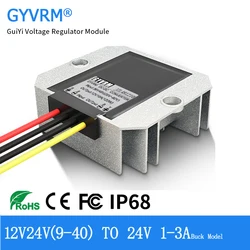 DC-DC 9-36V to 24V 1A 2A 3A  Automatic Voltage Stabilizer Power Converter Regulator 24 Volt Stabilizer 18-36V to 24V 3A 72W
